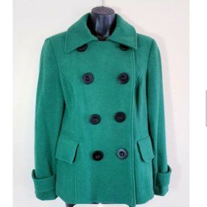 Charter Club Coat 6 Green Wool Blend Pea Coat